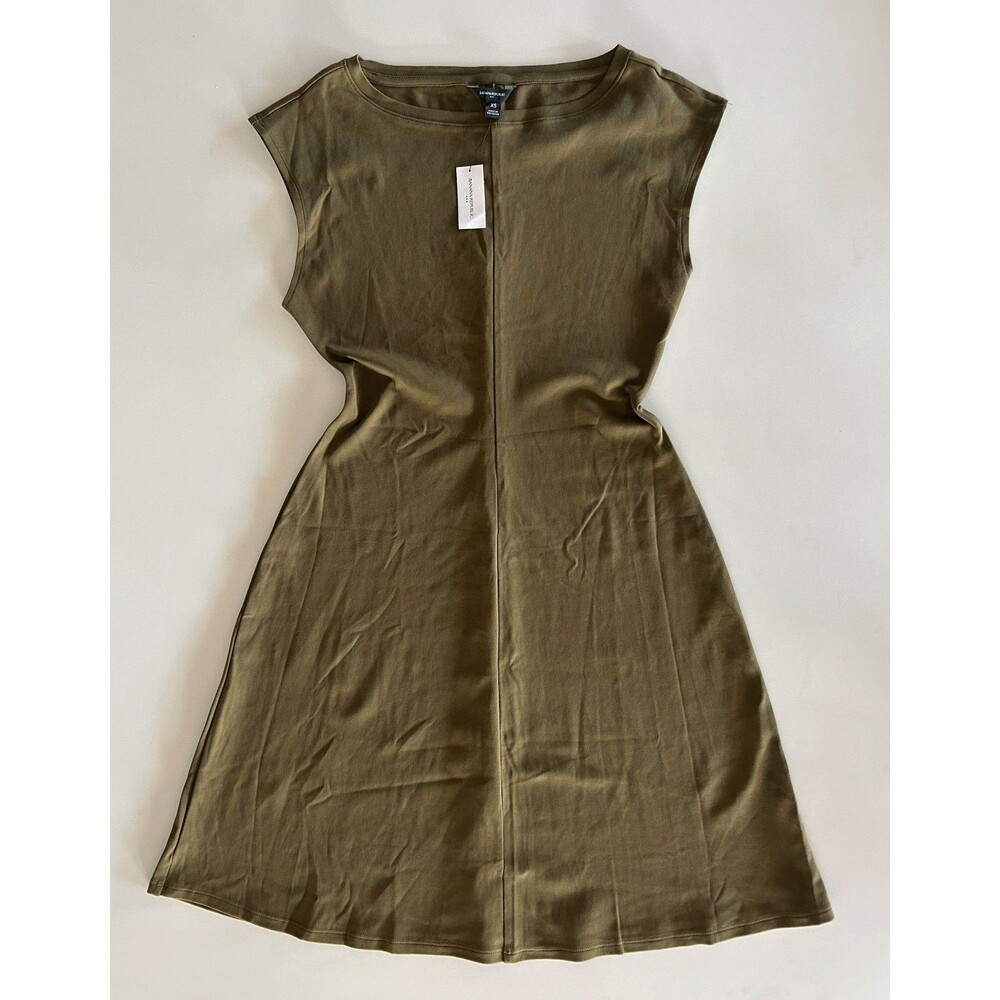 Banana Republic Olive Green Sleeveless Cotton A-Line Dress – Size XS